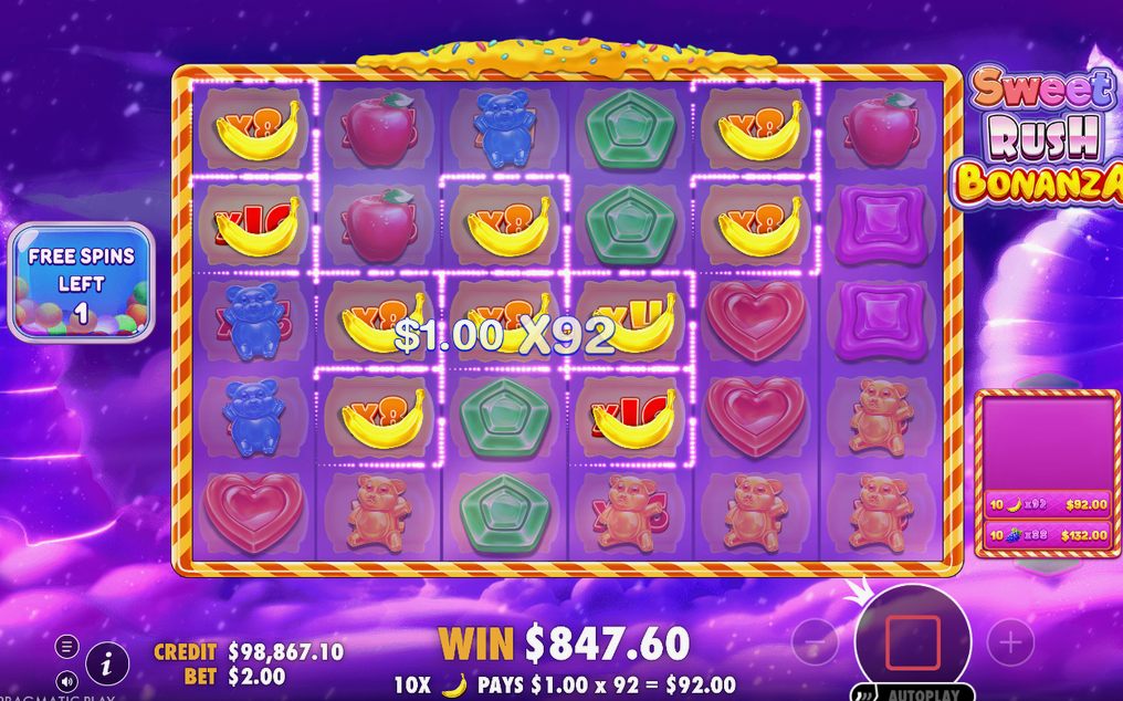 Free Spins-läget med de fria snurren i rutnätet