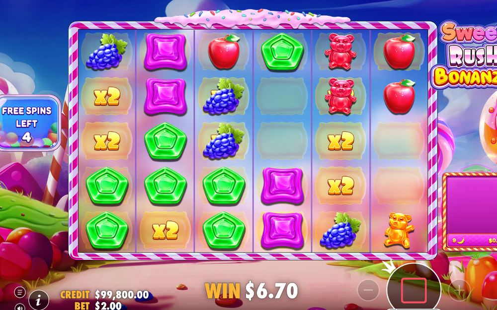 Övergången till läget Free Spins på 6x5-rutnätet