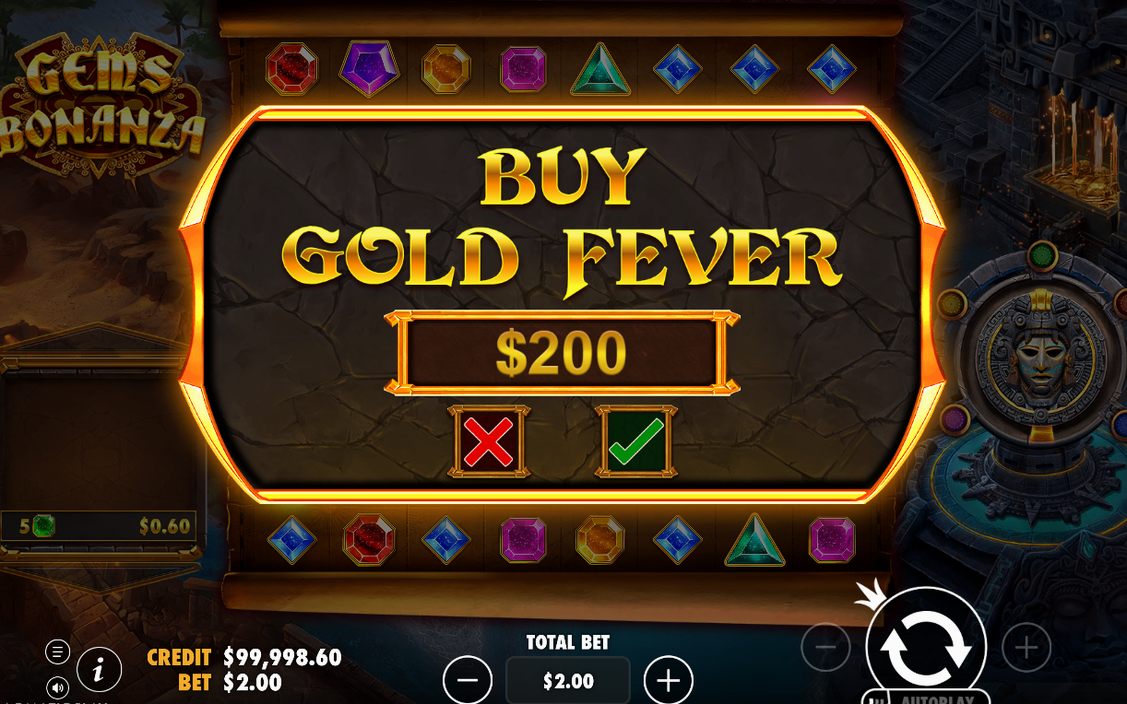 Gold Fever med en av de fem spinmodifierarna aktiv